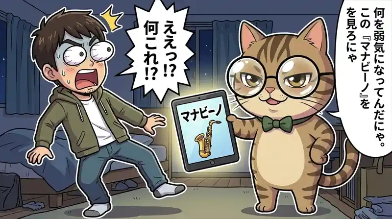 プロ講師による口元アップの動画解説により、正しいアンブシュアが簡単に分かる様子