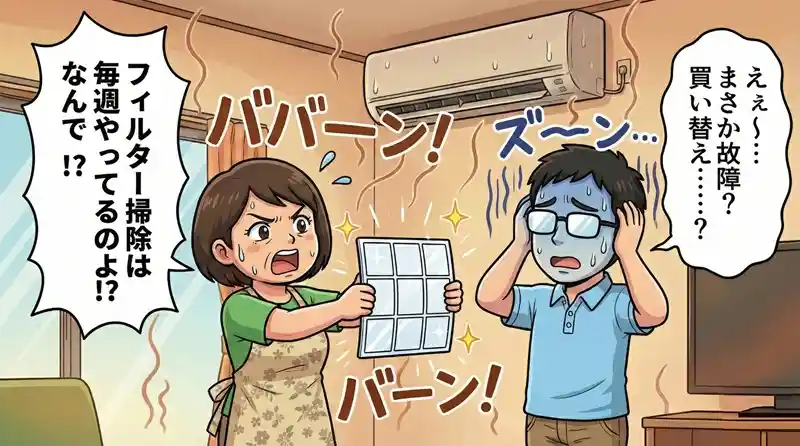 エアコンクリーニング専門店清風のサービス内容を確認する様子