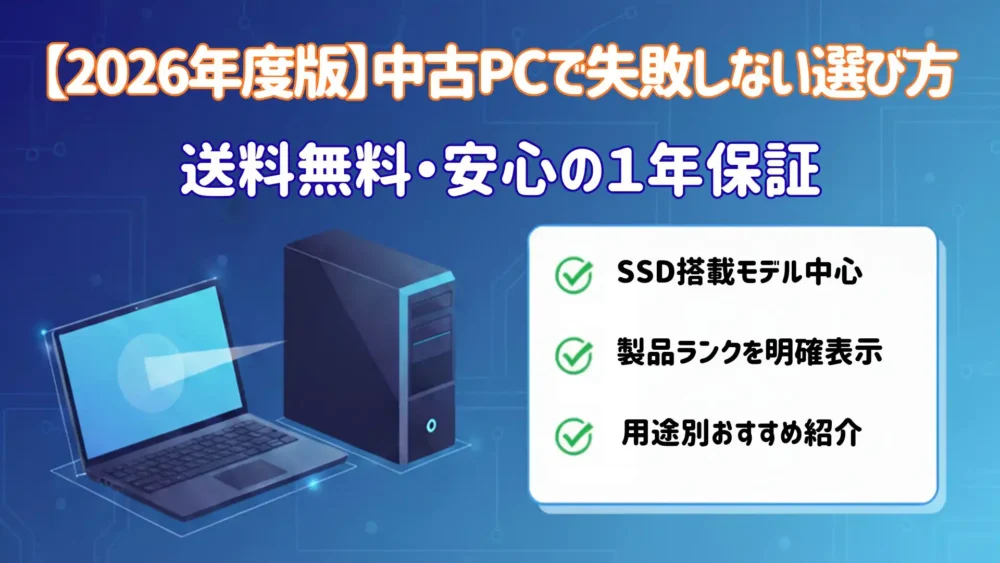 中古PCでしっぱいしない選び方