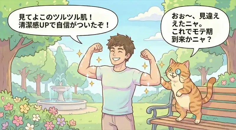 自信がつくことで私生活や対人関係にもポジティブな変化が訪れることを表現。