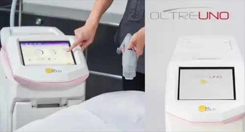 導入実績5000台超を誇る業務用脱毛機OLTRE UNO。高出力と安全性を両立し、痛みを抑えた施術が可能。