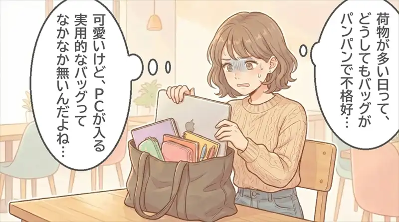 DOUGHNUT（ドーナツ）バックパックの魅力を紹介する漫画1枚目。日常を彩るデザインとコンセプトの紹介。