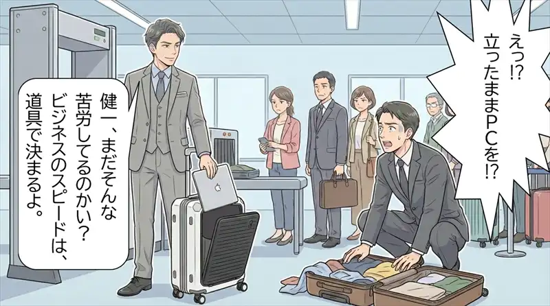 ECHOLACのスーツケースがビジネスからプライベートまで幅広く愛用される理由を解説。100%ポリカーボネート素材による超軽量と高耐久なボディをアピール。