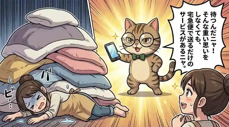 宅配業者が集荷に来るため、一歩も出ずに発送完了