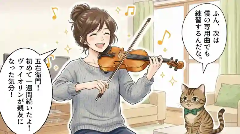 憧れの名曲を奏でられるようになり、優雅な趣味を満喫して笑顔の女性